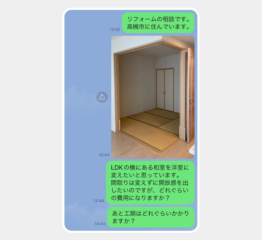 LINEのトーク画面