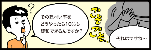 その建ぺい率をどうやったら10%も緩和できるんですか？