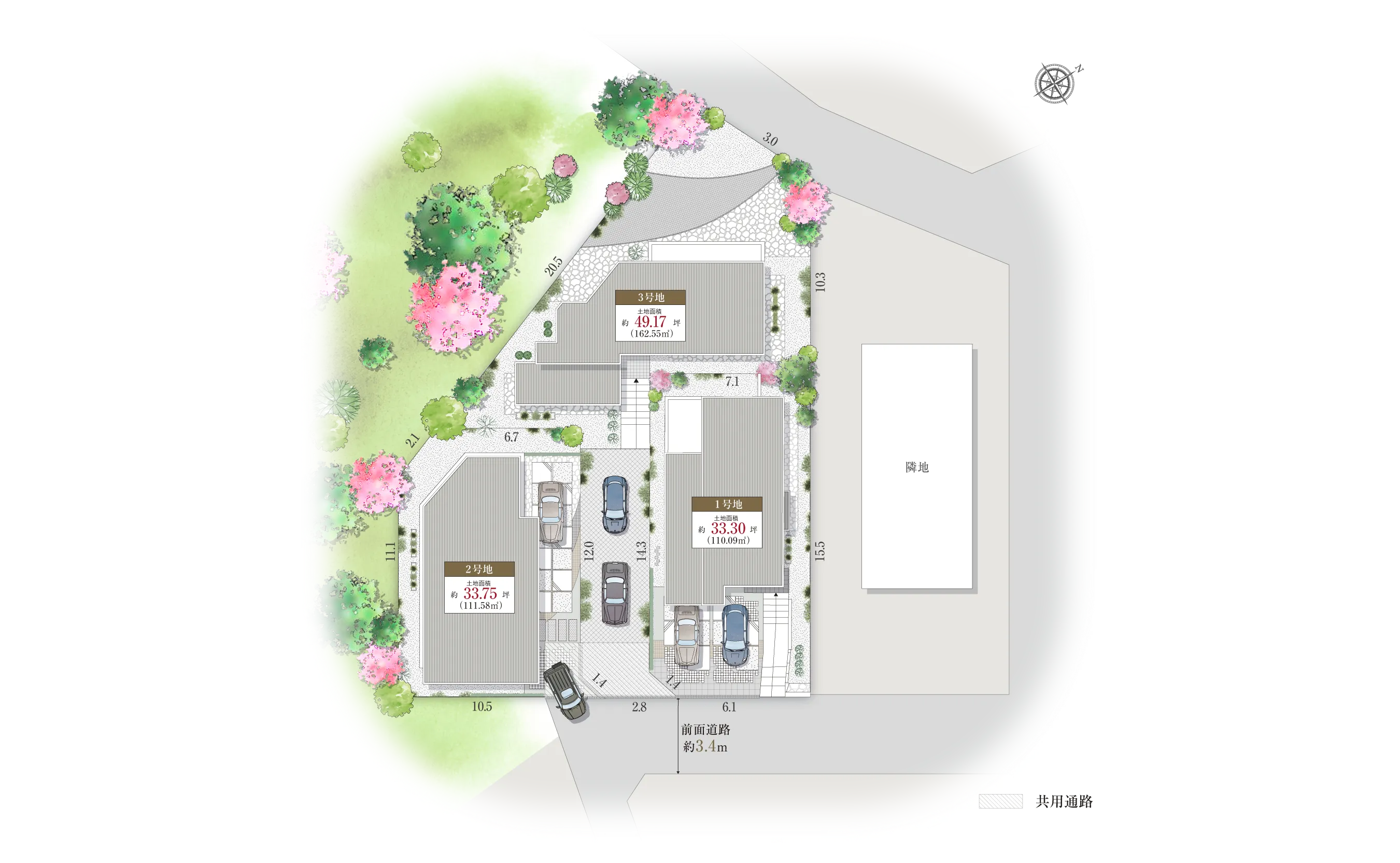 高槻市別所本町-13-Iの区画図