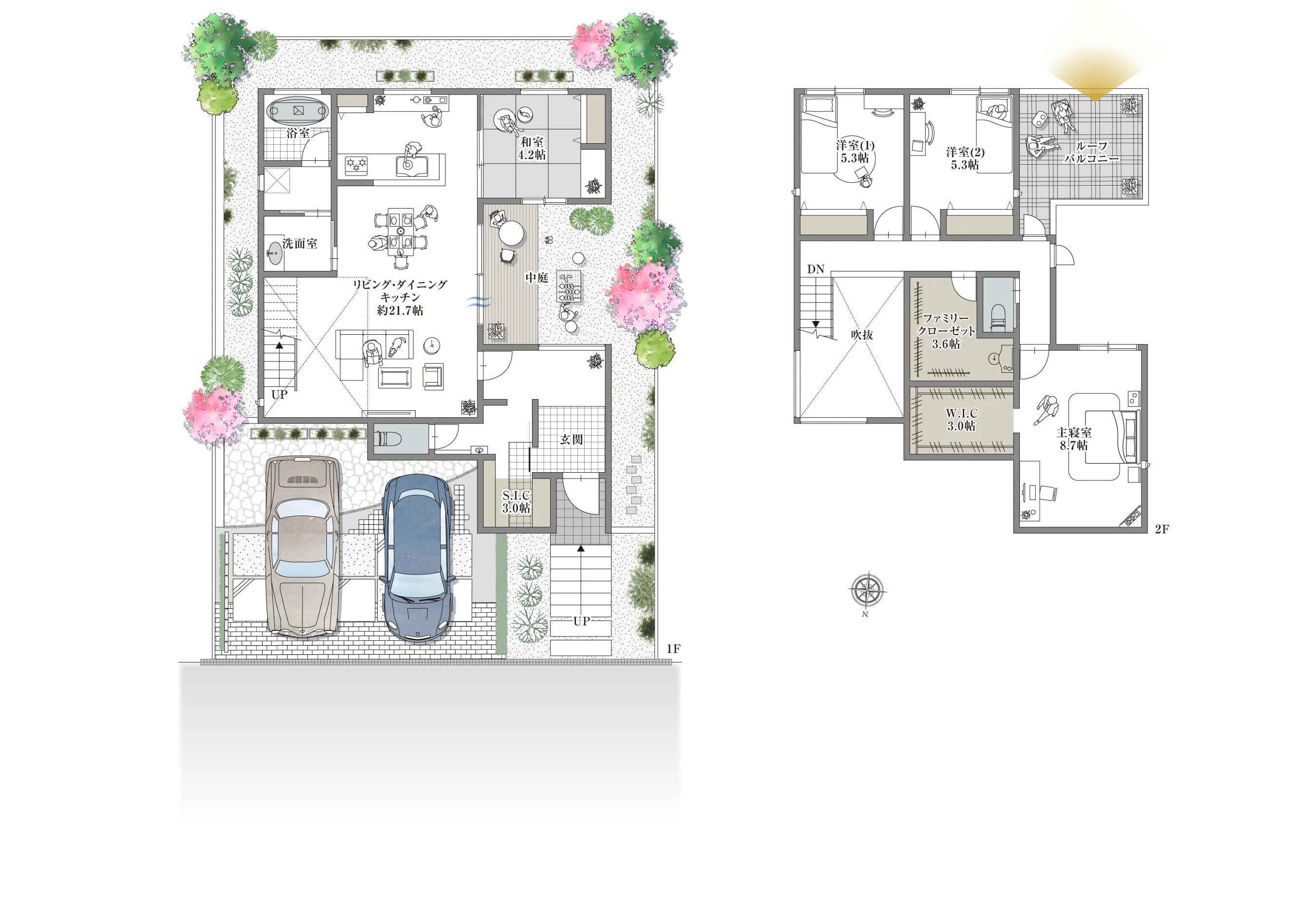 宝塚市雲雀丘2-13-I 1号地の間取り図