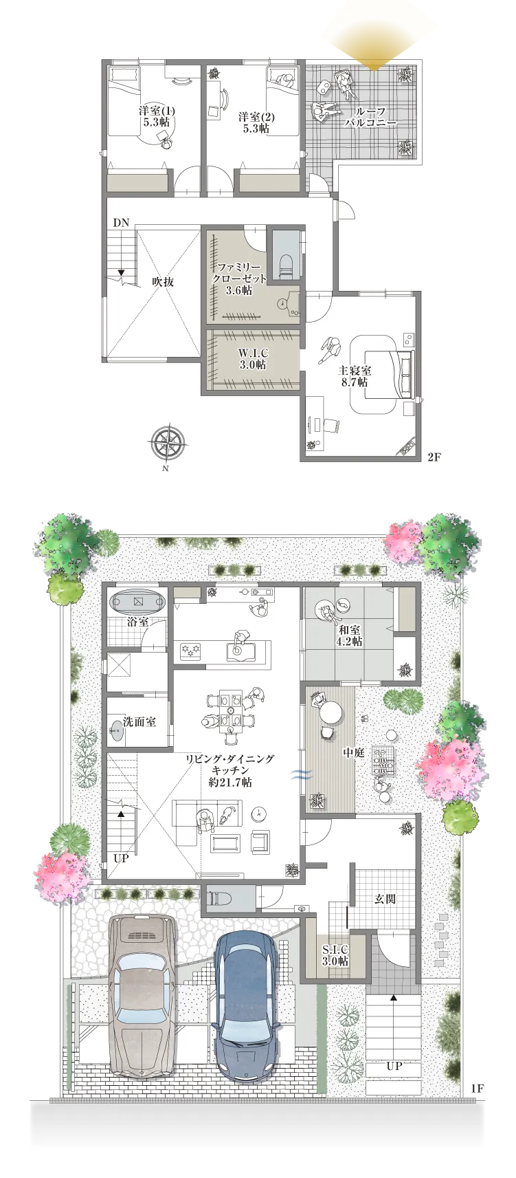 宝塚市雲雀丘2-13-I 1号地の間取り図