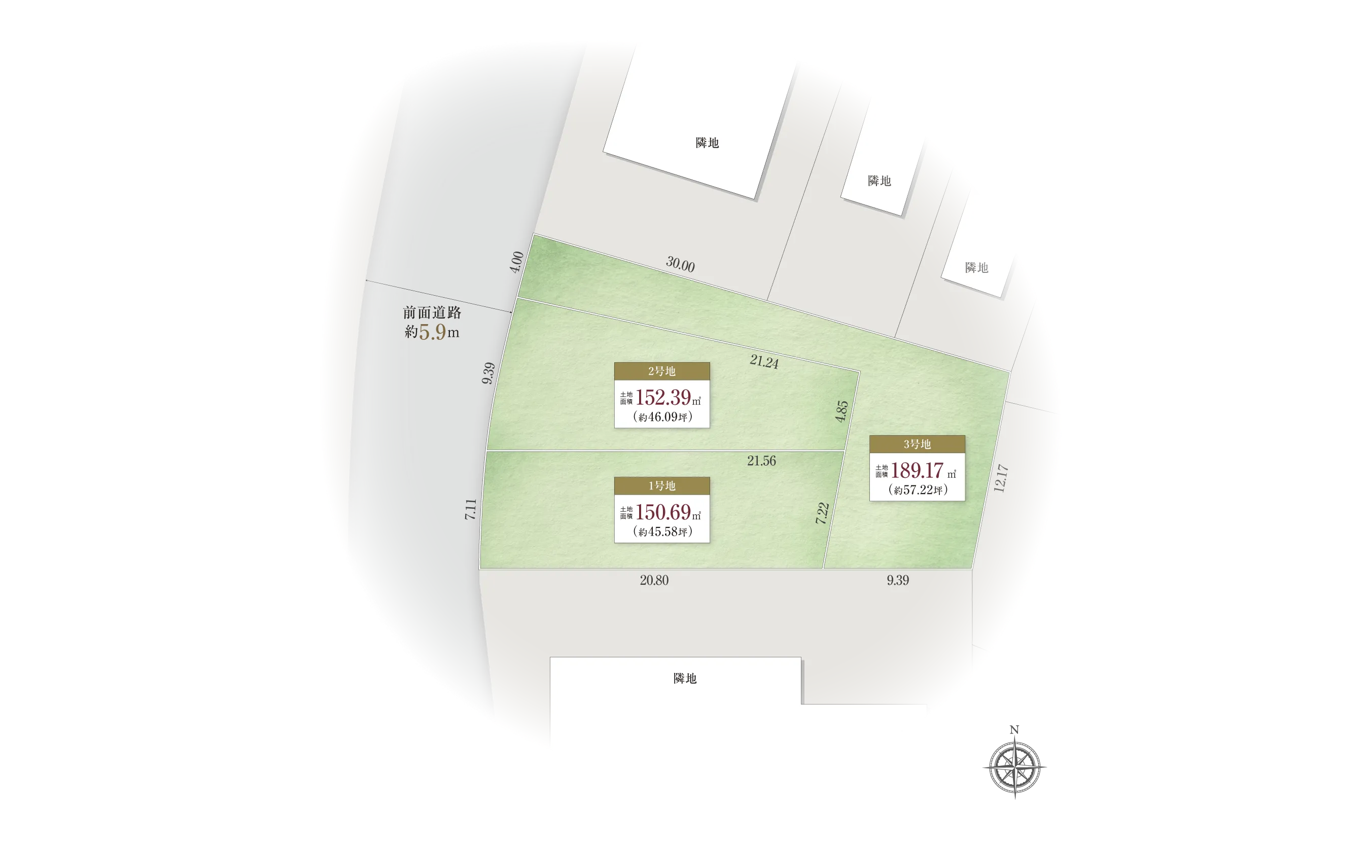 高槻市日吉台二-13-Iの区画図