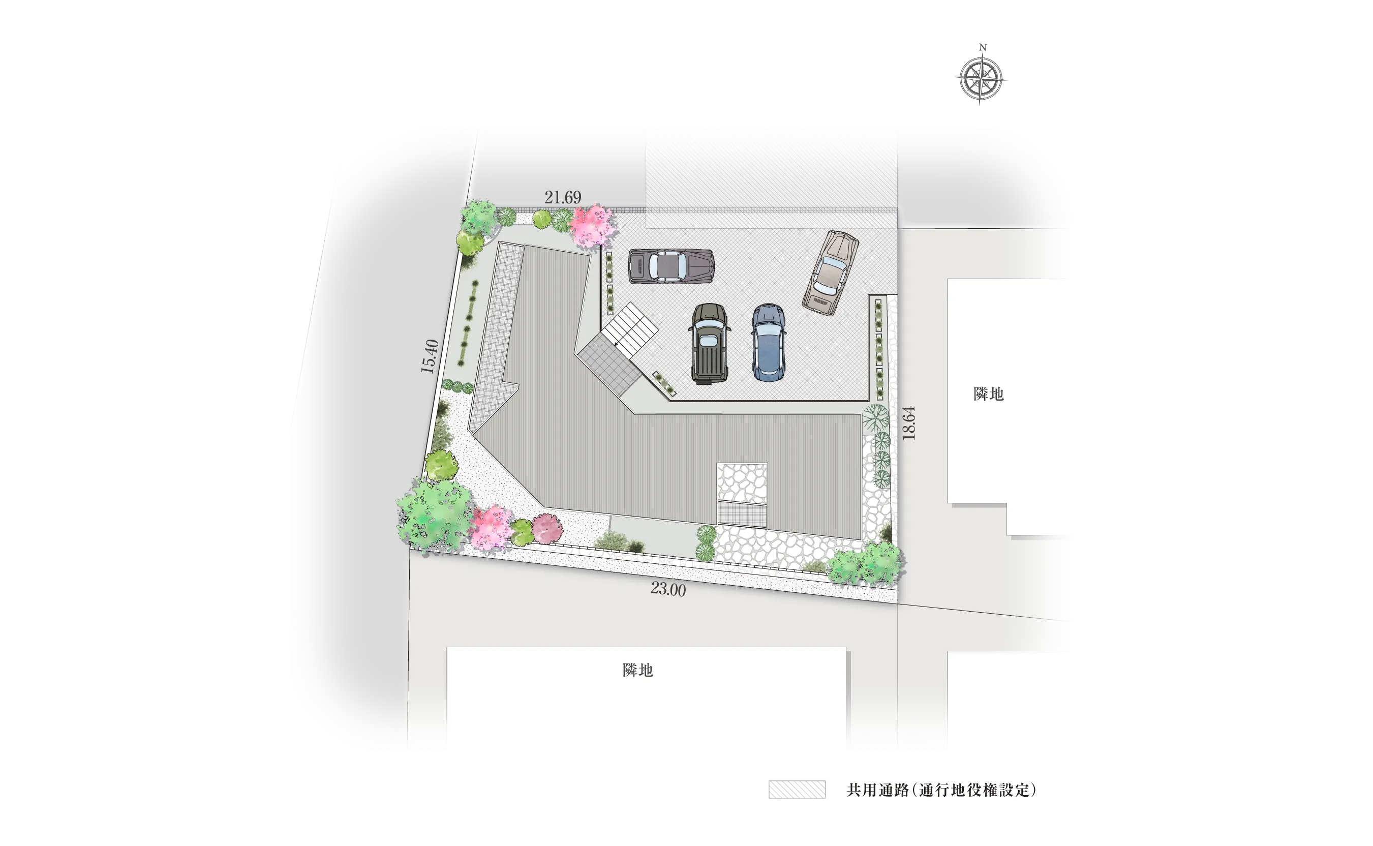 神戸市東灘区住吉山手4-13-Iの区画図