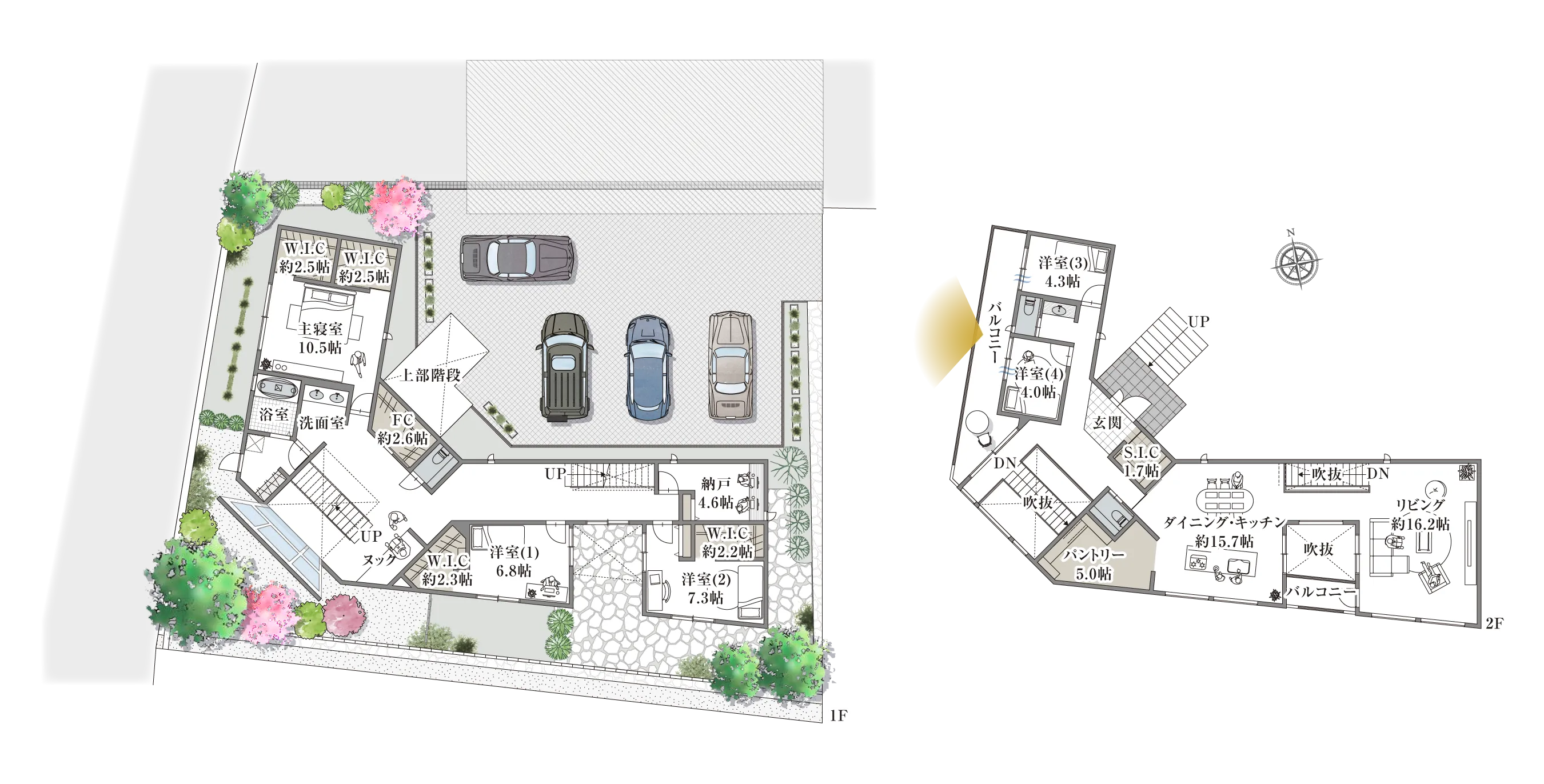 神戸市東灘区住吉山手4-13-I 1号地の間取り図