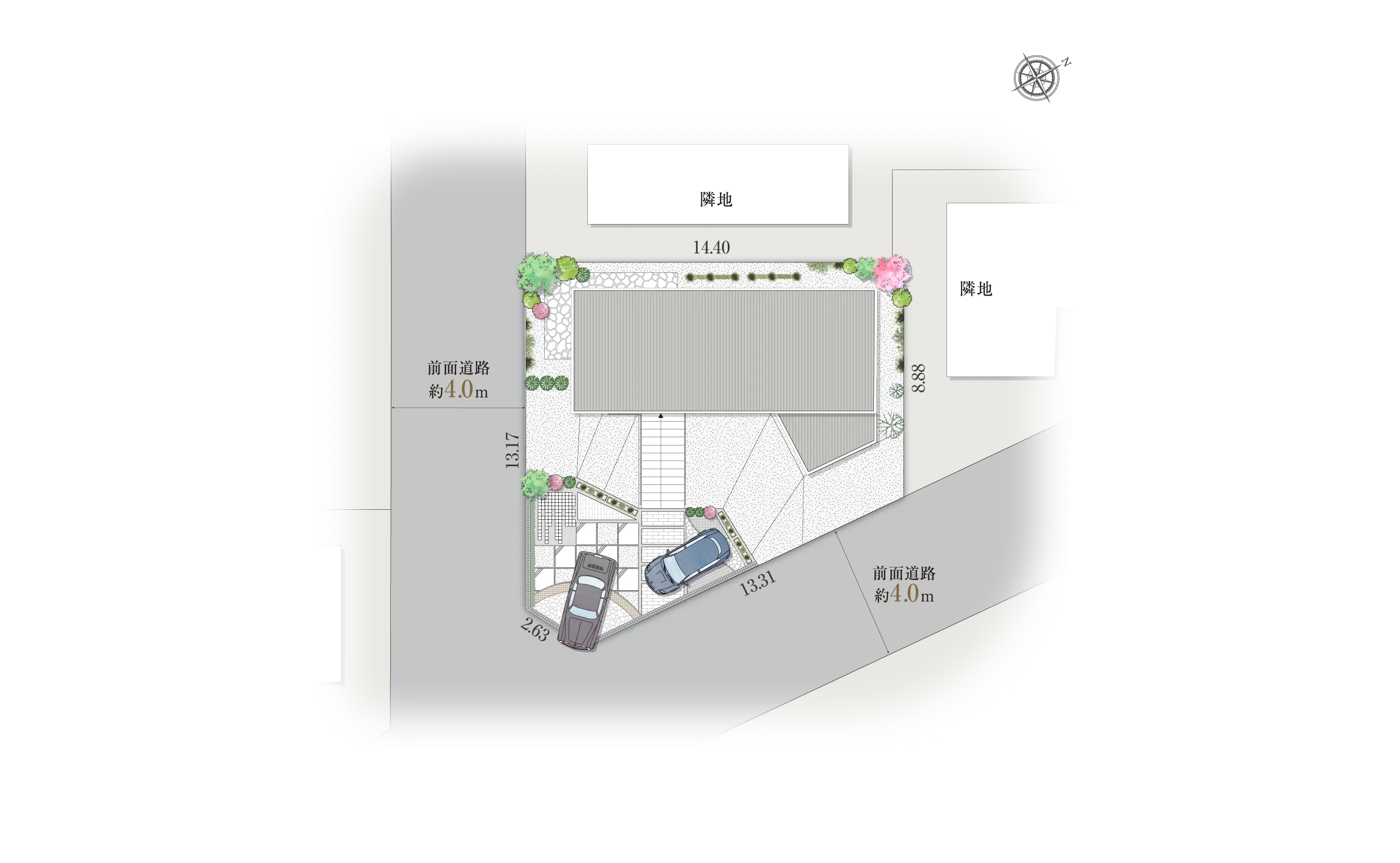 高槻市安岡寺町4-12-Iの区画図
