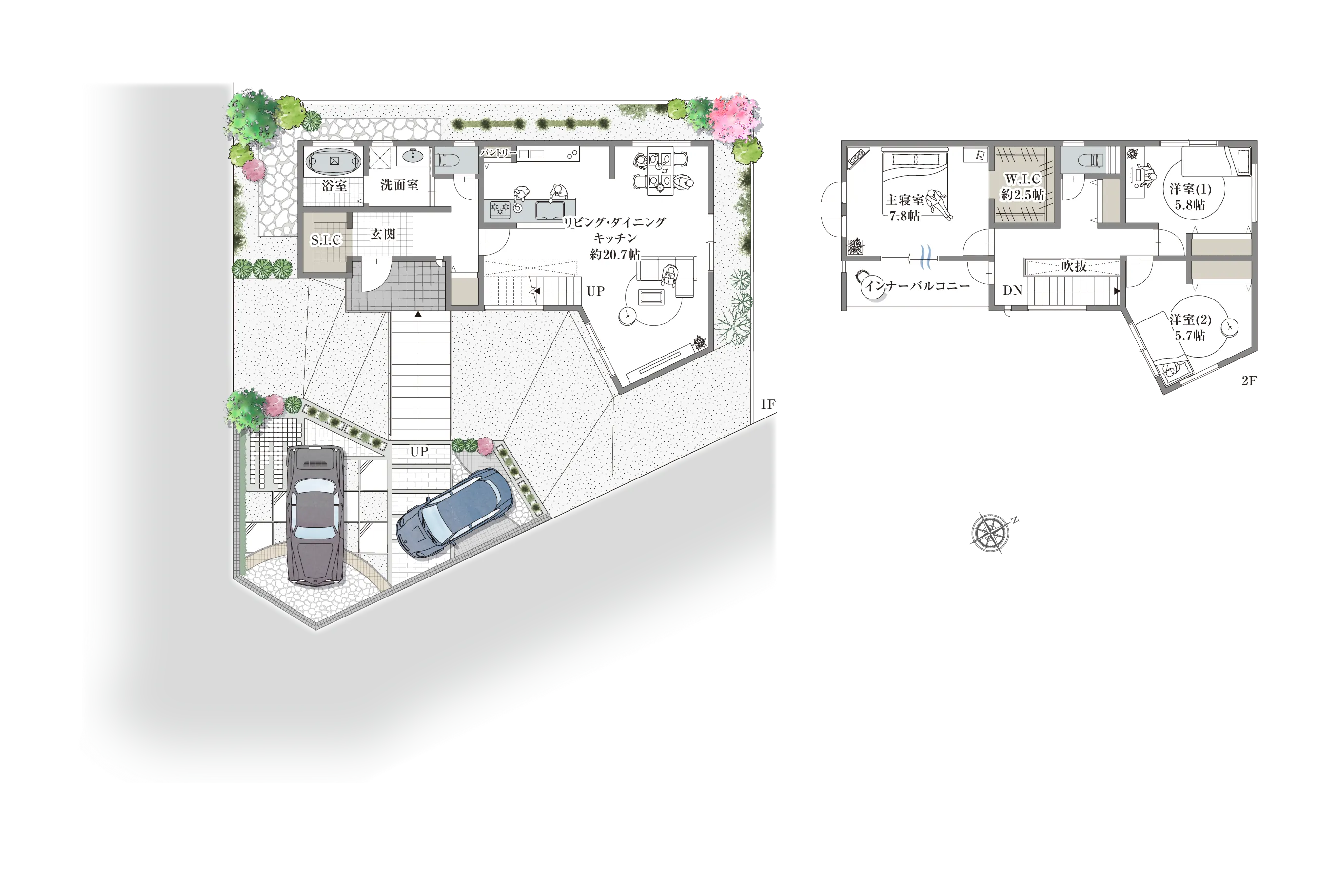 高槻市安岡寺町4-12-I 1号地の間取り図
