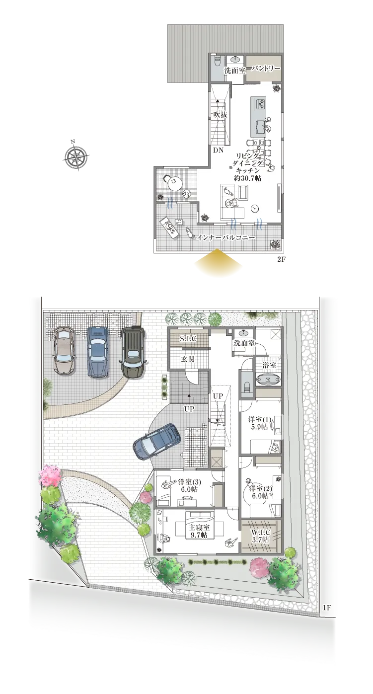 宝塚市青葉台1-12-I 1号地の間取り図