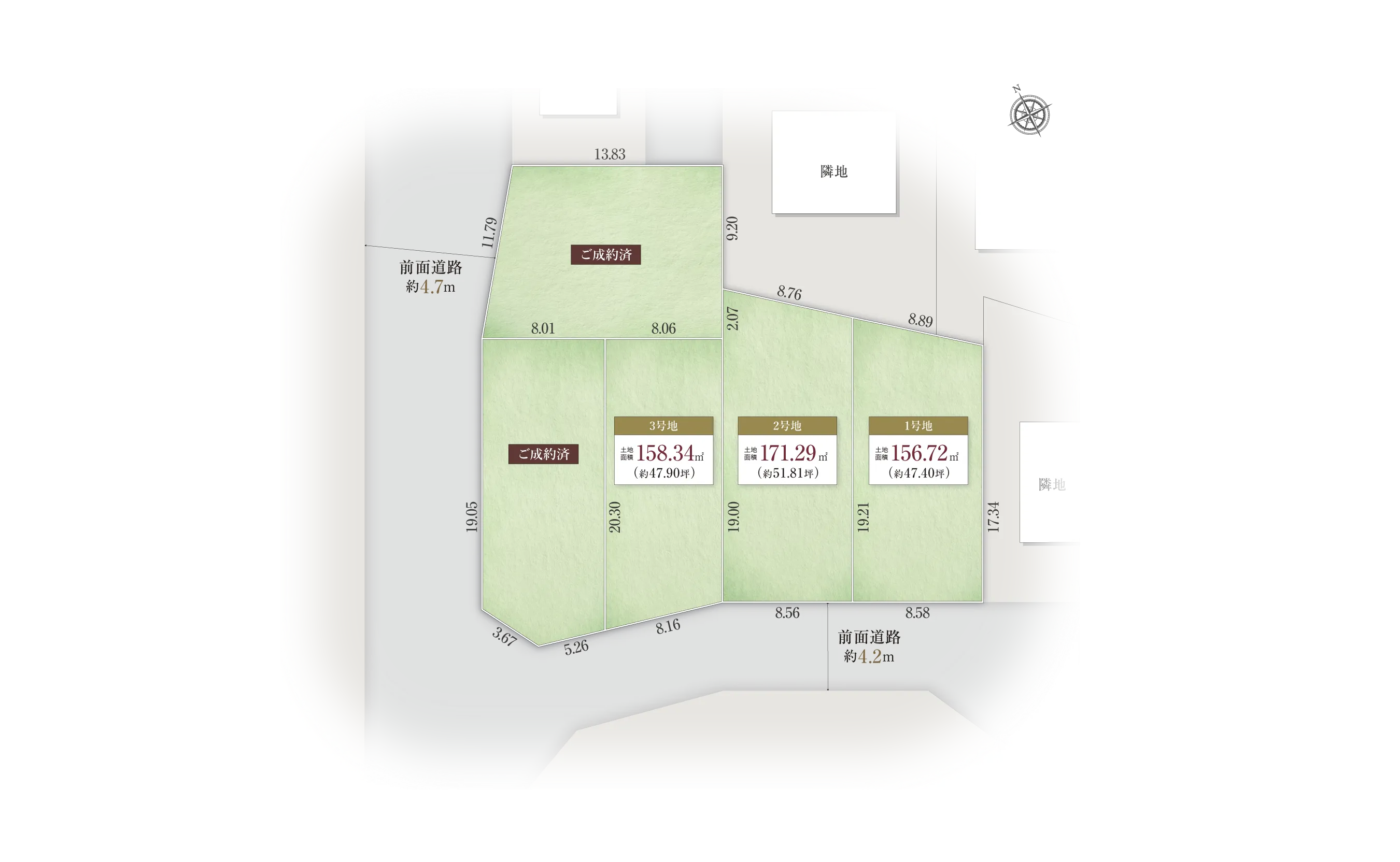 芦屋市三条町-10-I・11-Iの区画図