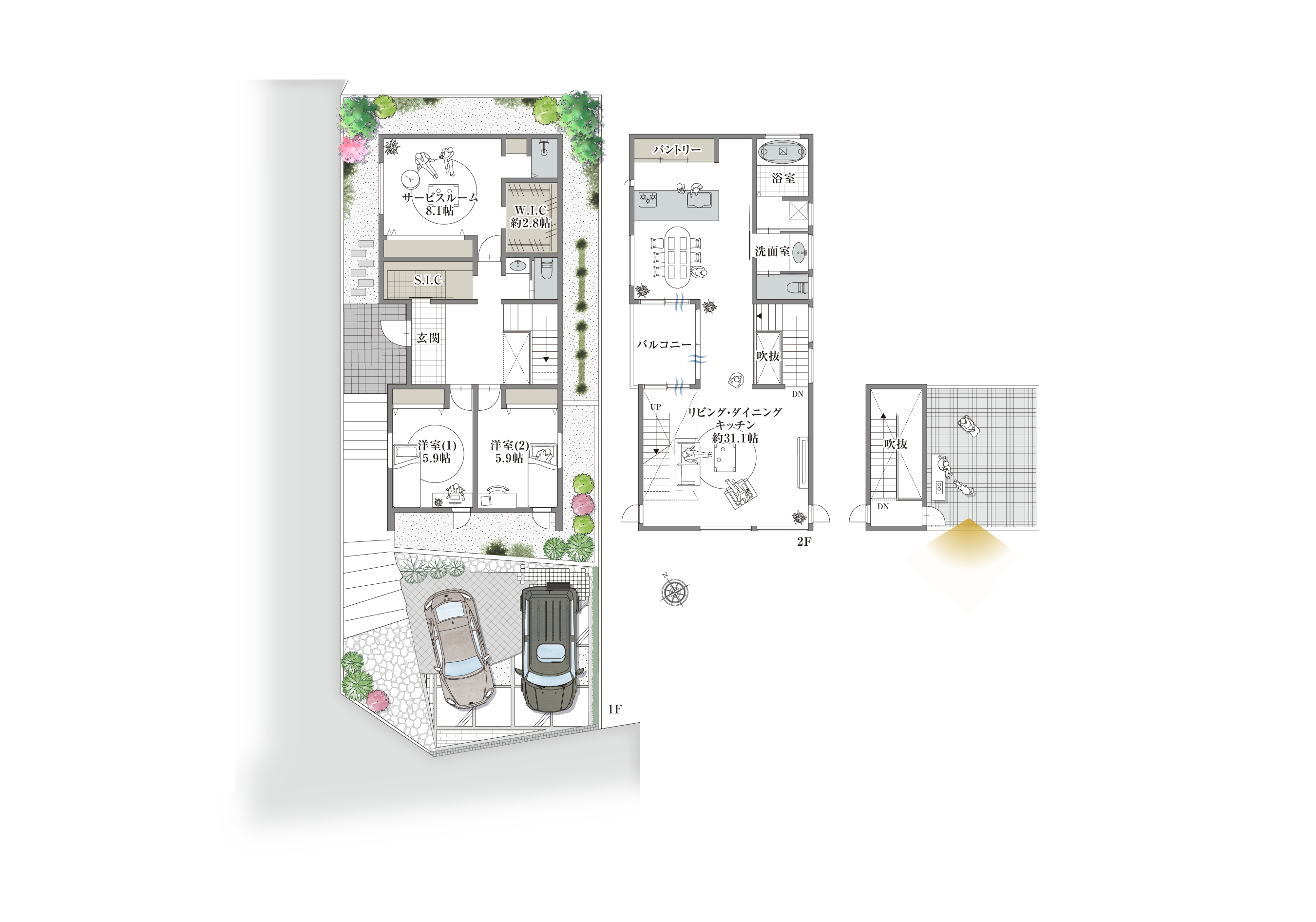 芦屋市三条町-10-I・11-I 4号地の間取り図