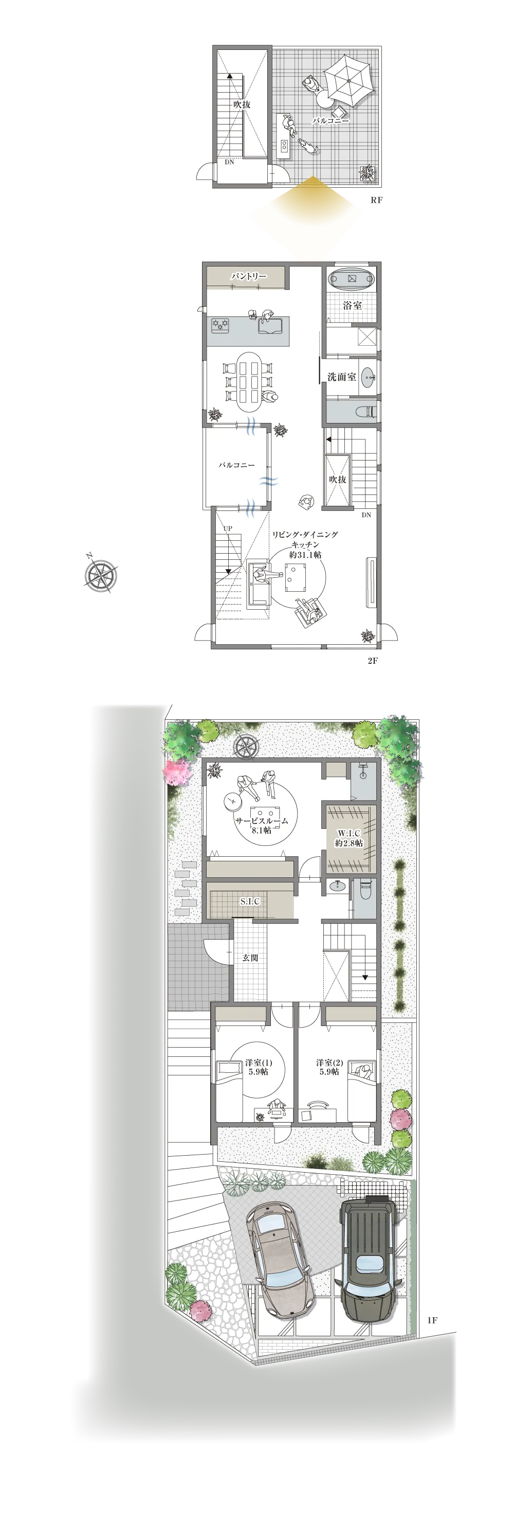 芦屋市三条町-10-I・11-I 4号地の間取り図