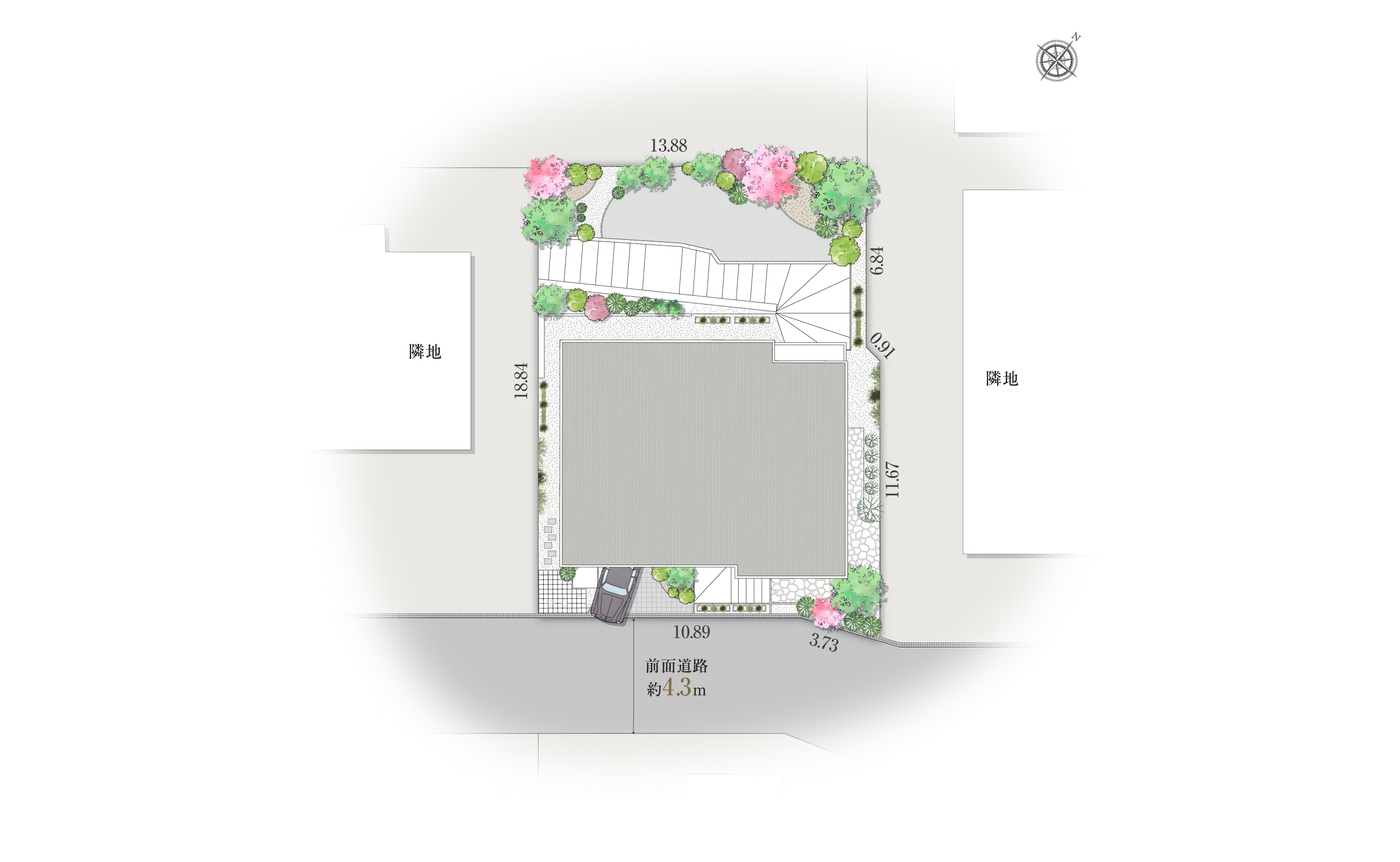 芦屋市山芦屋町-10-Iの区画図