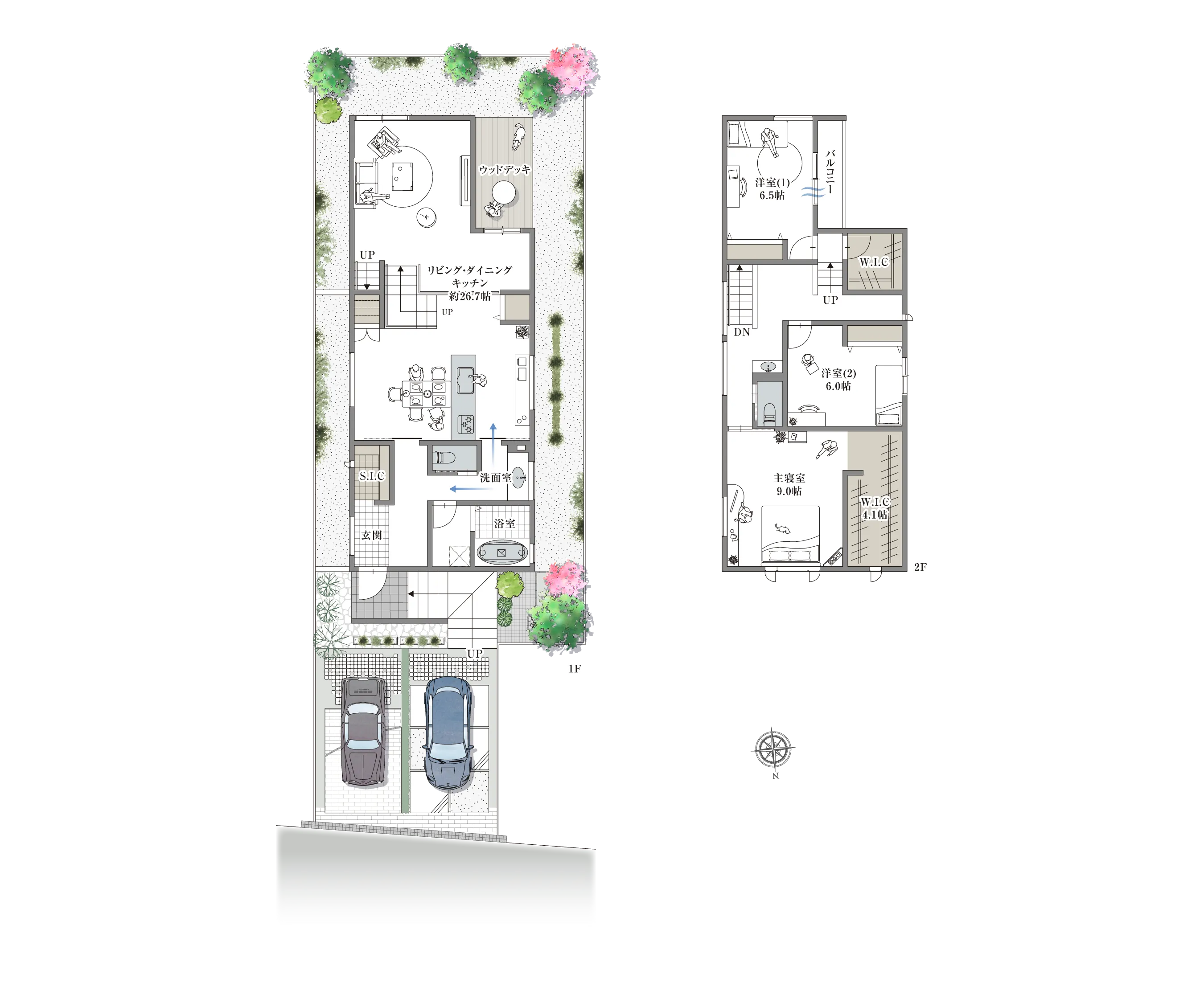 西宮市苦楽園四-11-I 1号地の間取り図