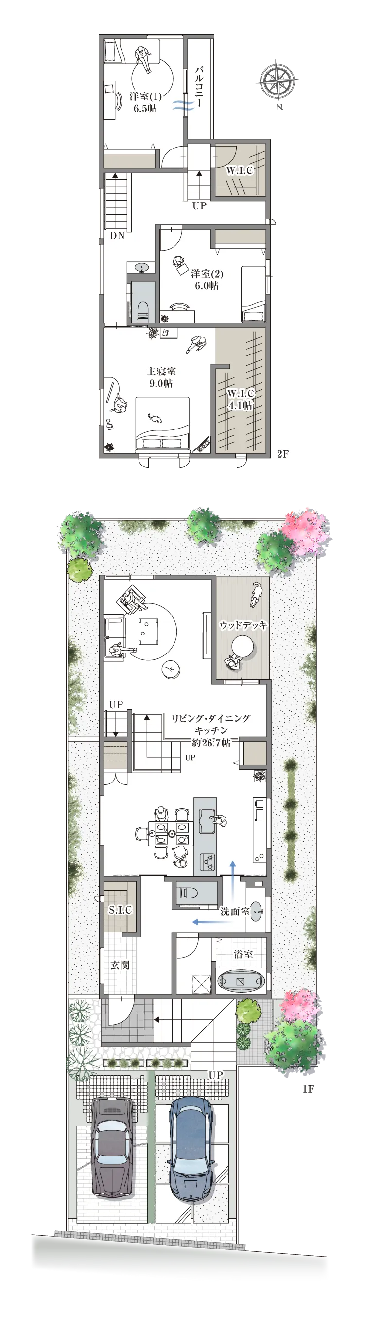西宮市苦楽園四-11-I 1号地の間取り図
