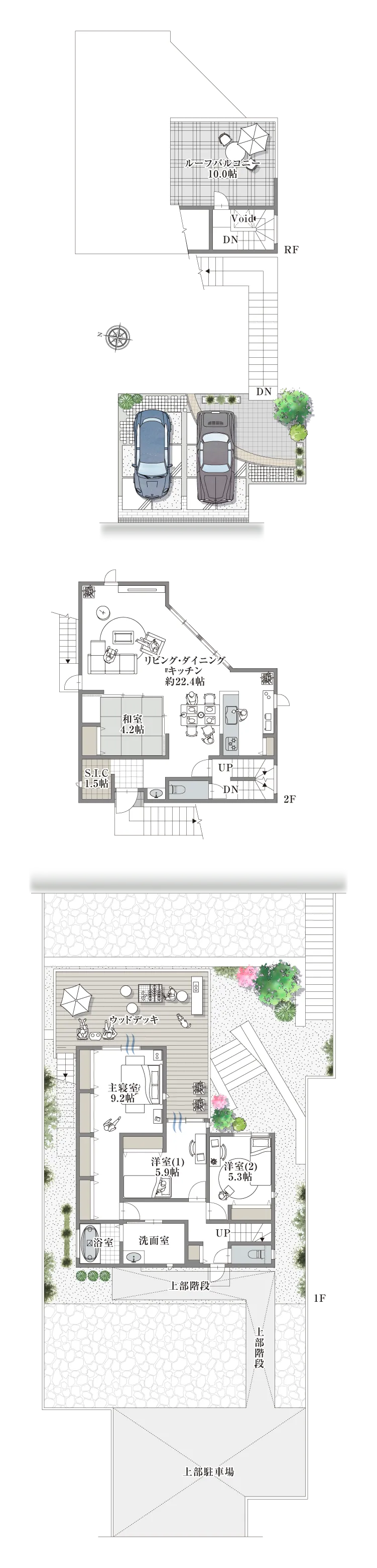 西宮市愛宕山-11-II 1号地の間取り図