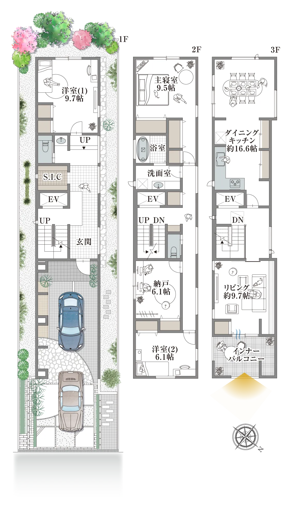 西宮市浜甲子園2-11-I 1号地の間取り図