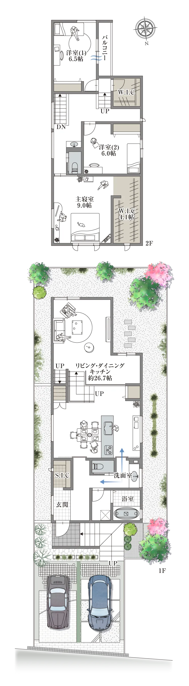 西宮市苦楽園四-11-I 1号地の間取り図