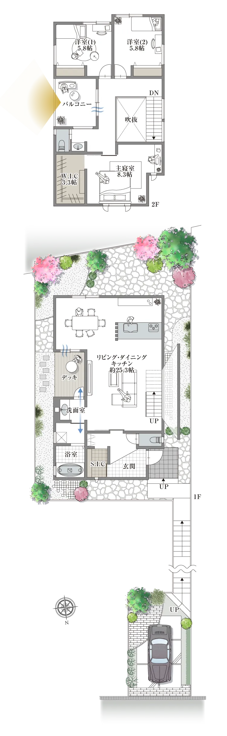 西宮市苦楽園四-11-I 2号地の間取り図