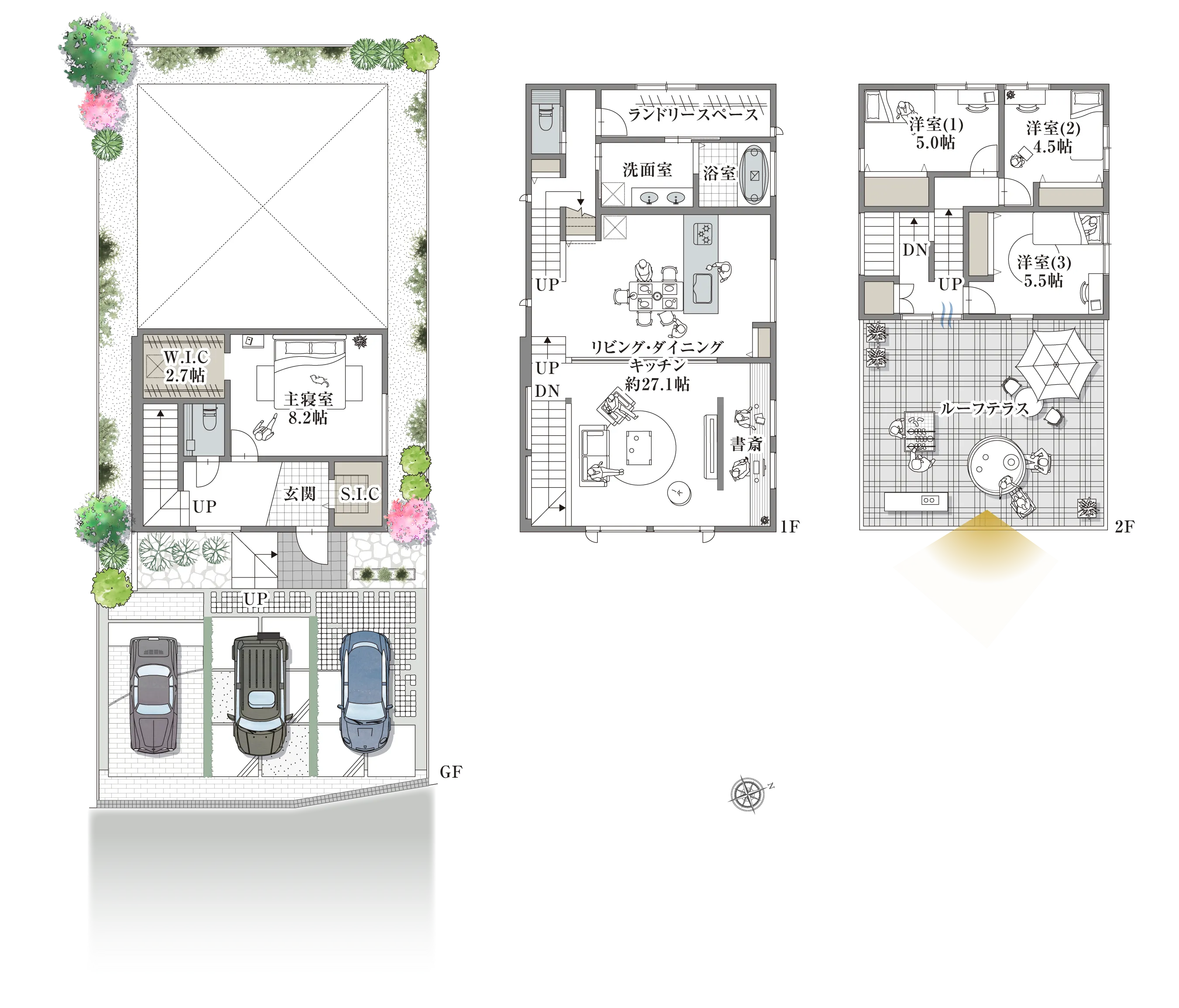 神戸市灘区六甲台町-10-I 2号地の間取り図
