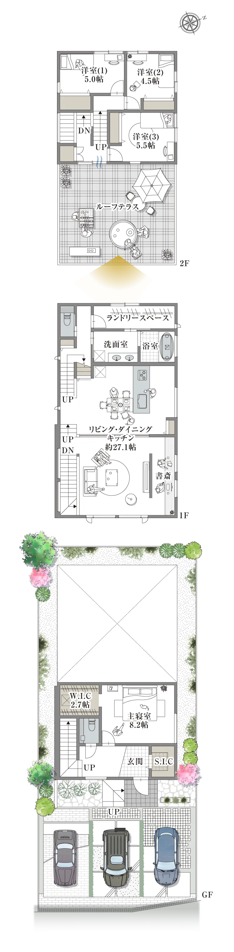 神戸市灘区六甲台町-10-I 2号地の間取り図