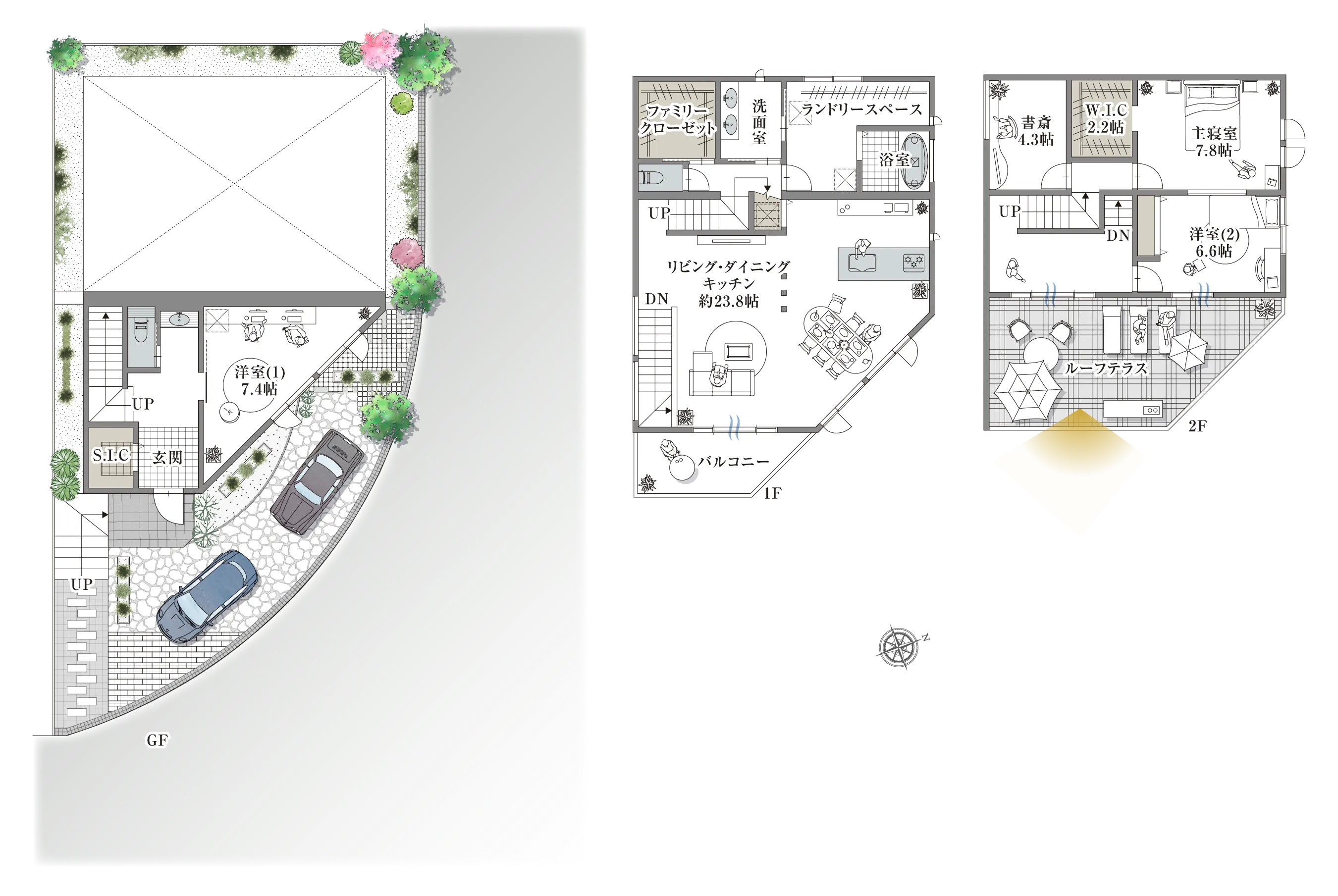 神戸市灘区六甲台町-10-I 3号地の間取り図