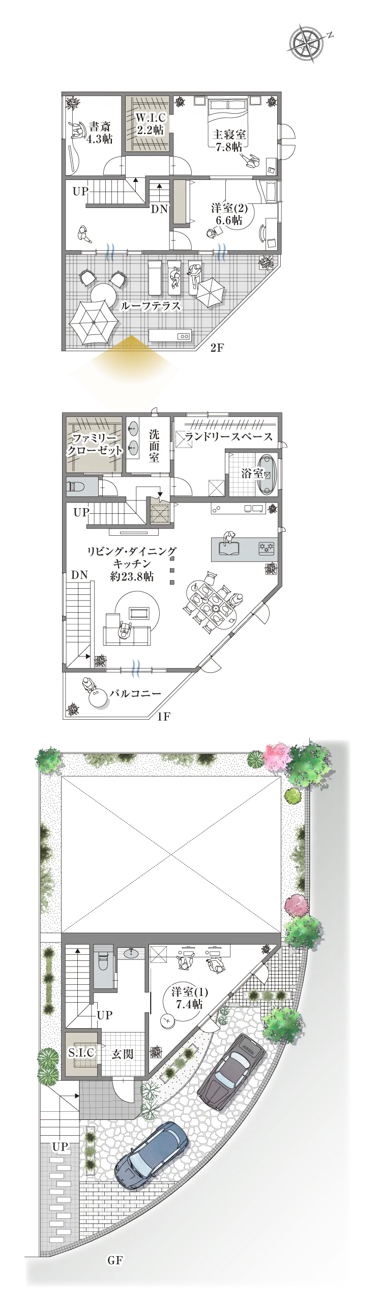 神戸市灘区六甲台町-10-I 3号地の間取り図