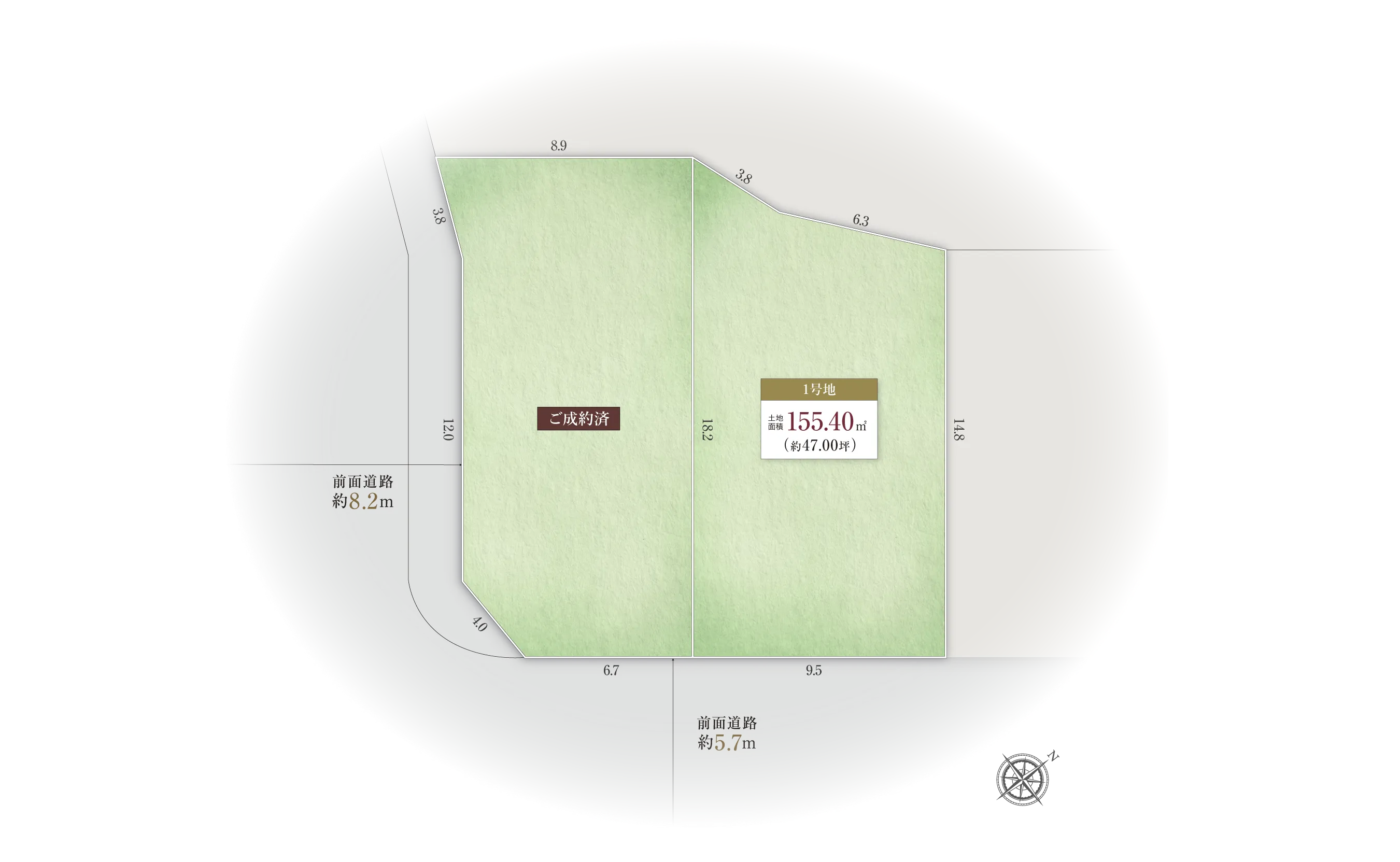 豊中市緑丘1-13-Iの区画図