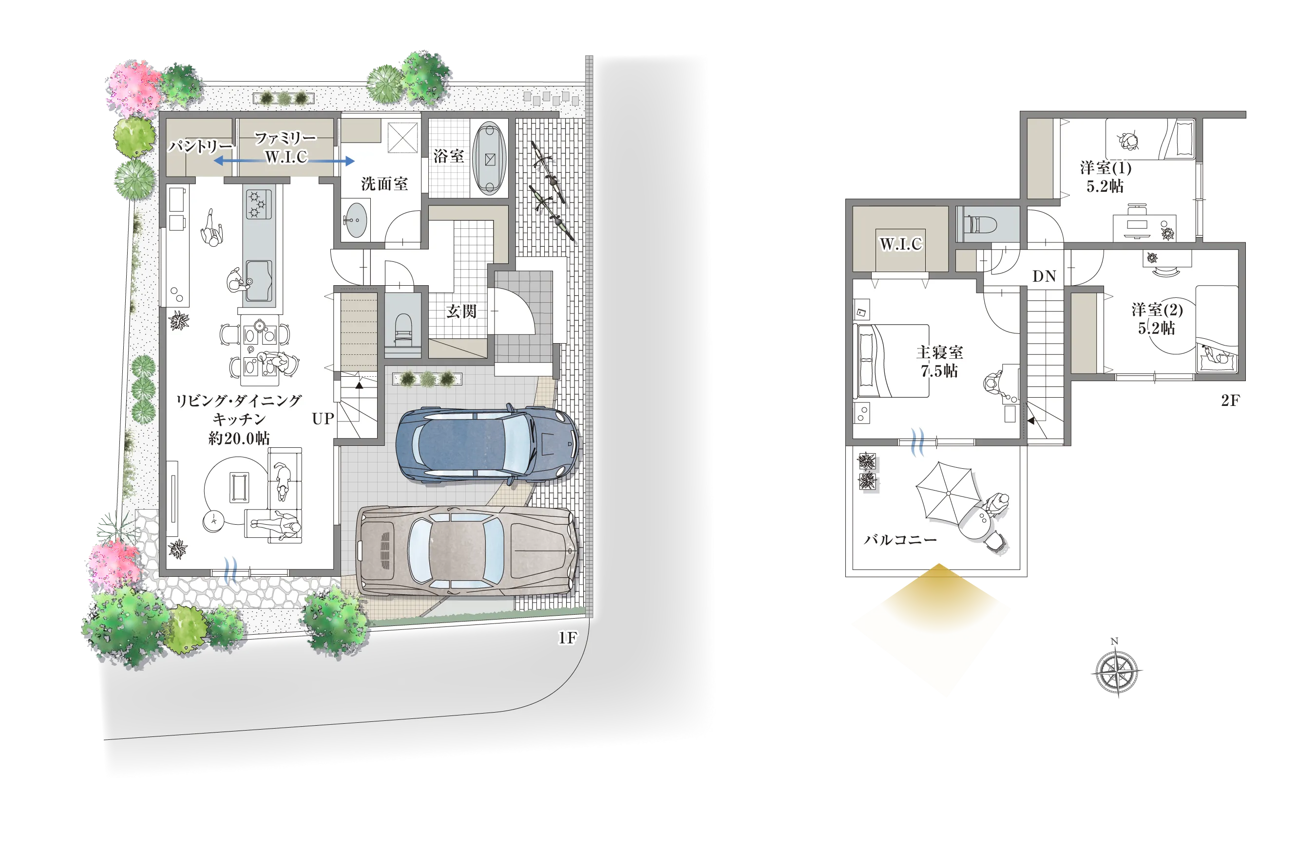 高槻市土室町 1号地の間取り図