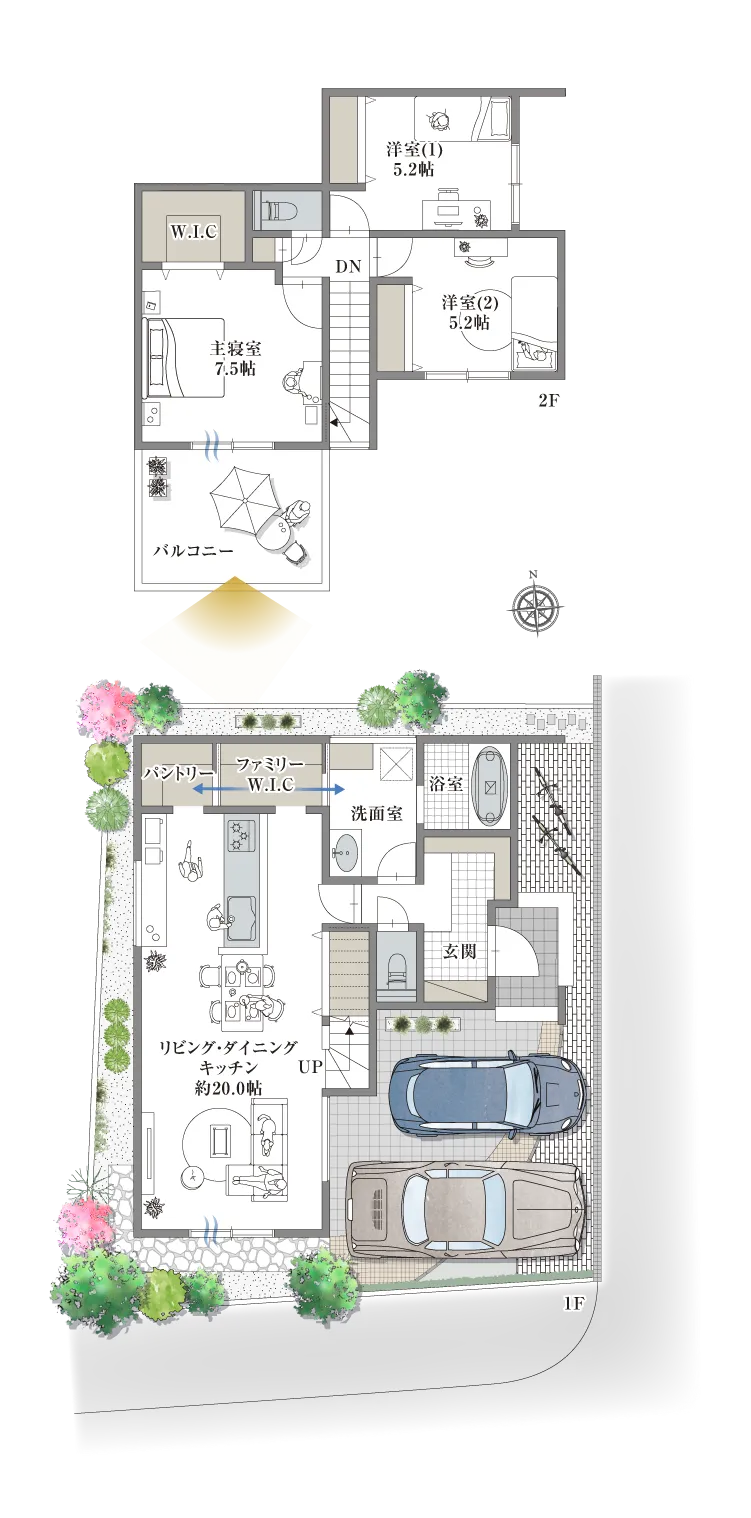 高槻市土室町 1号地の間取り図