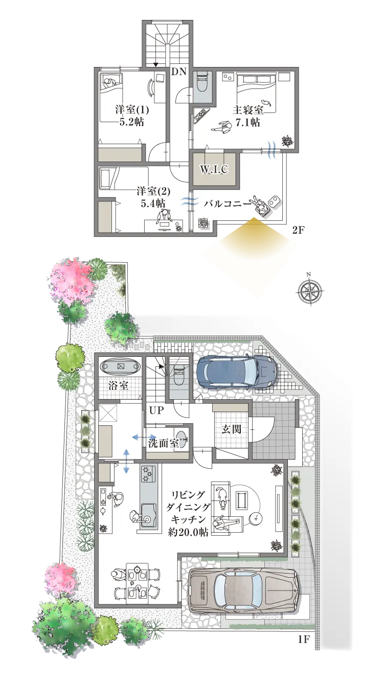 高槻市土室町 2号地の間取り図