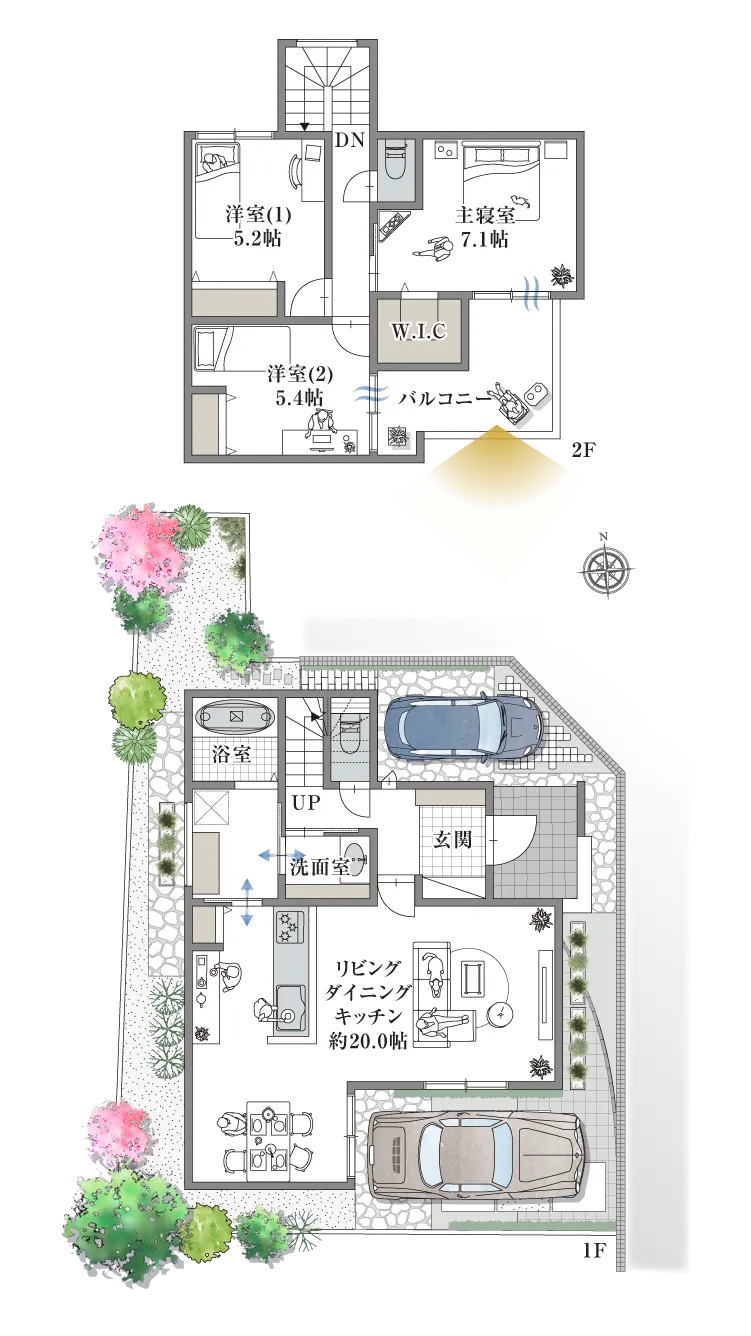 高槻市土室町 2号地の間取り図