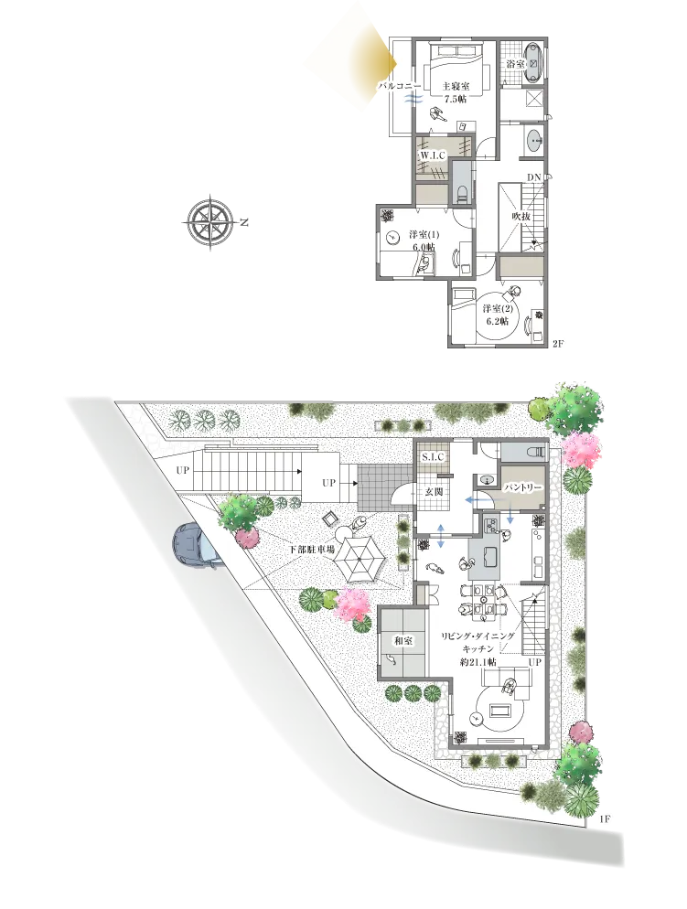 西宮市愛宕山-13-I 2号地の間取り図