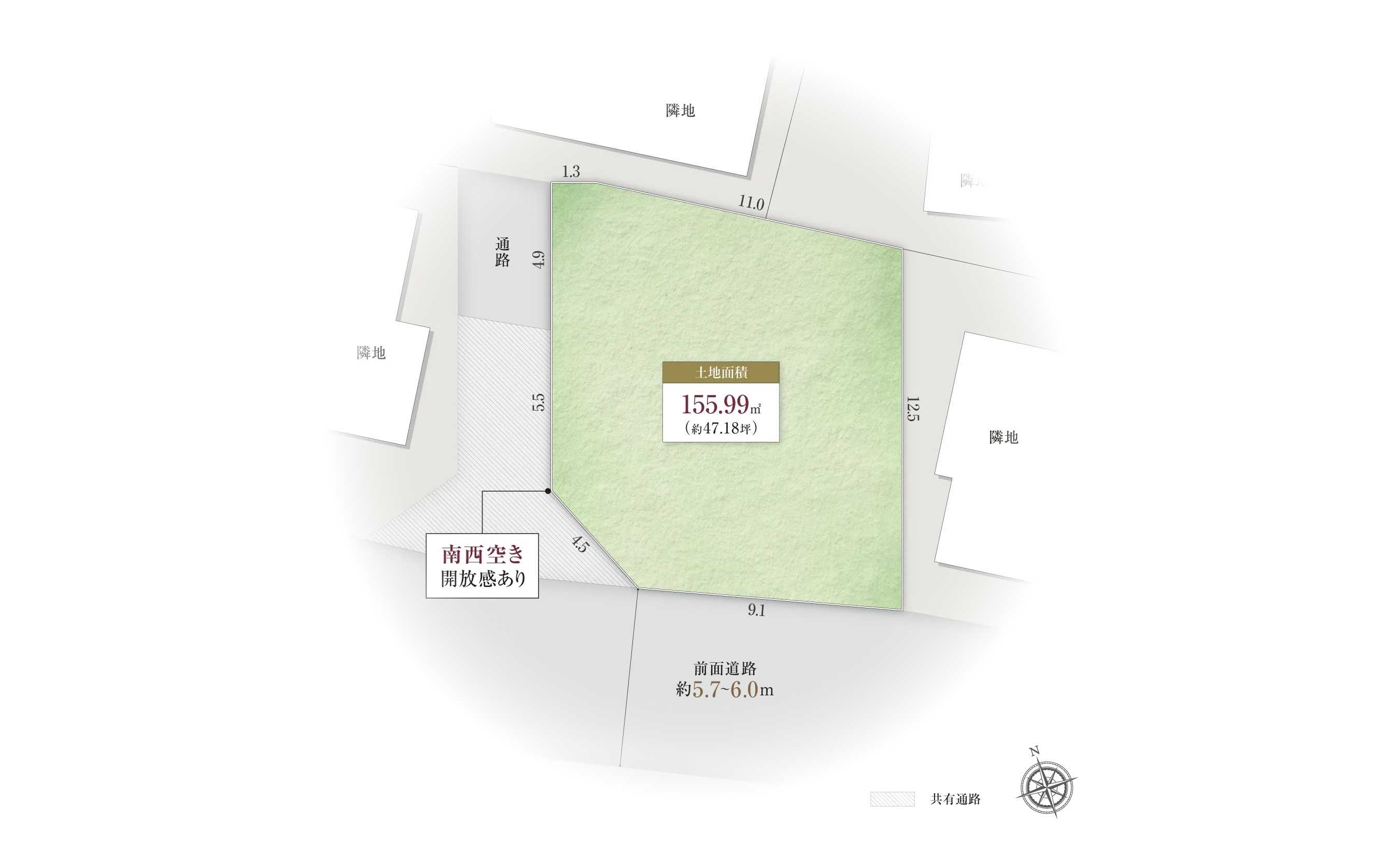 茨木市北春日丘3-13-Iの区画図