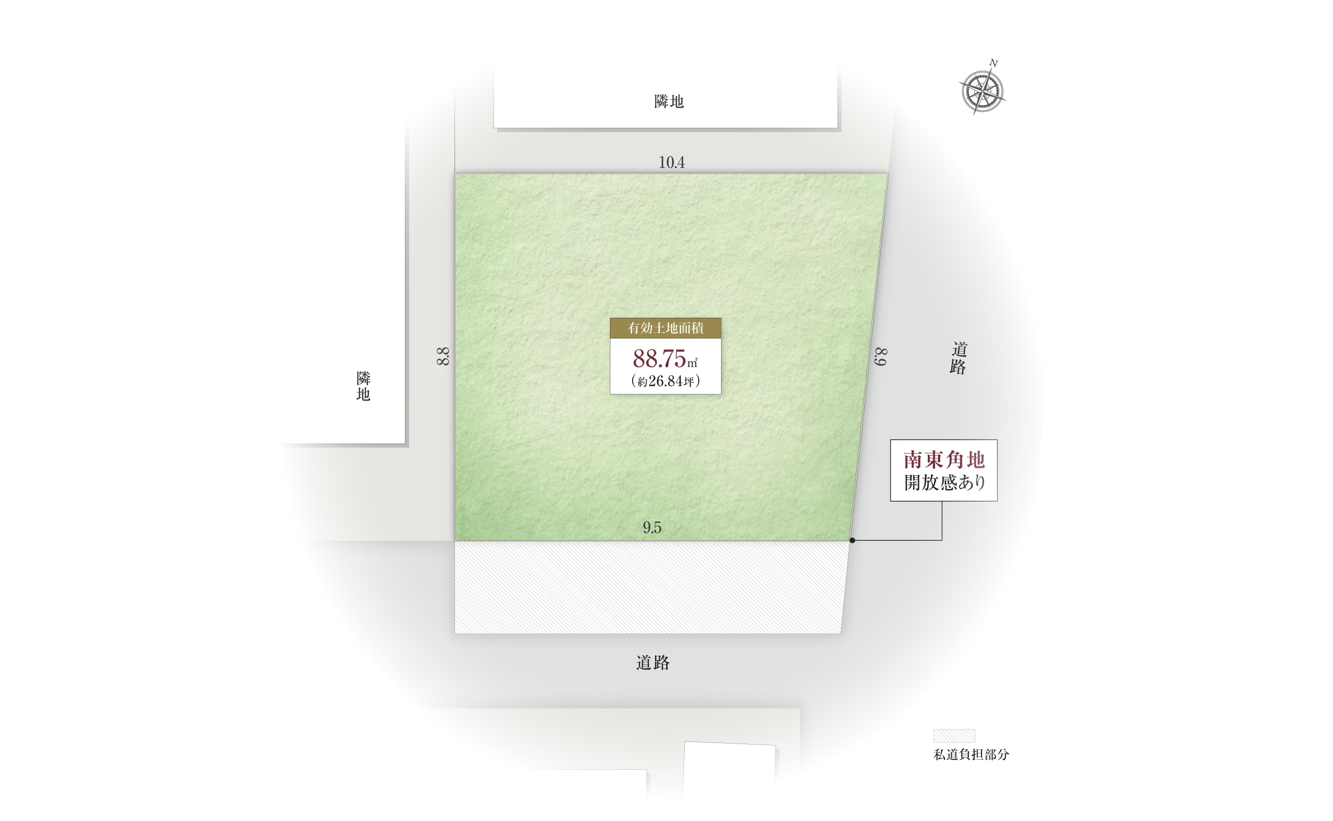 神戸市東灘区住吉東町3-14-Iの区画図