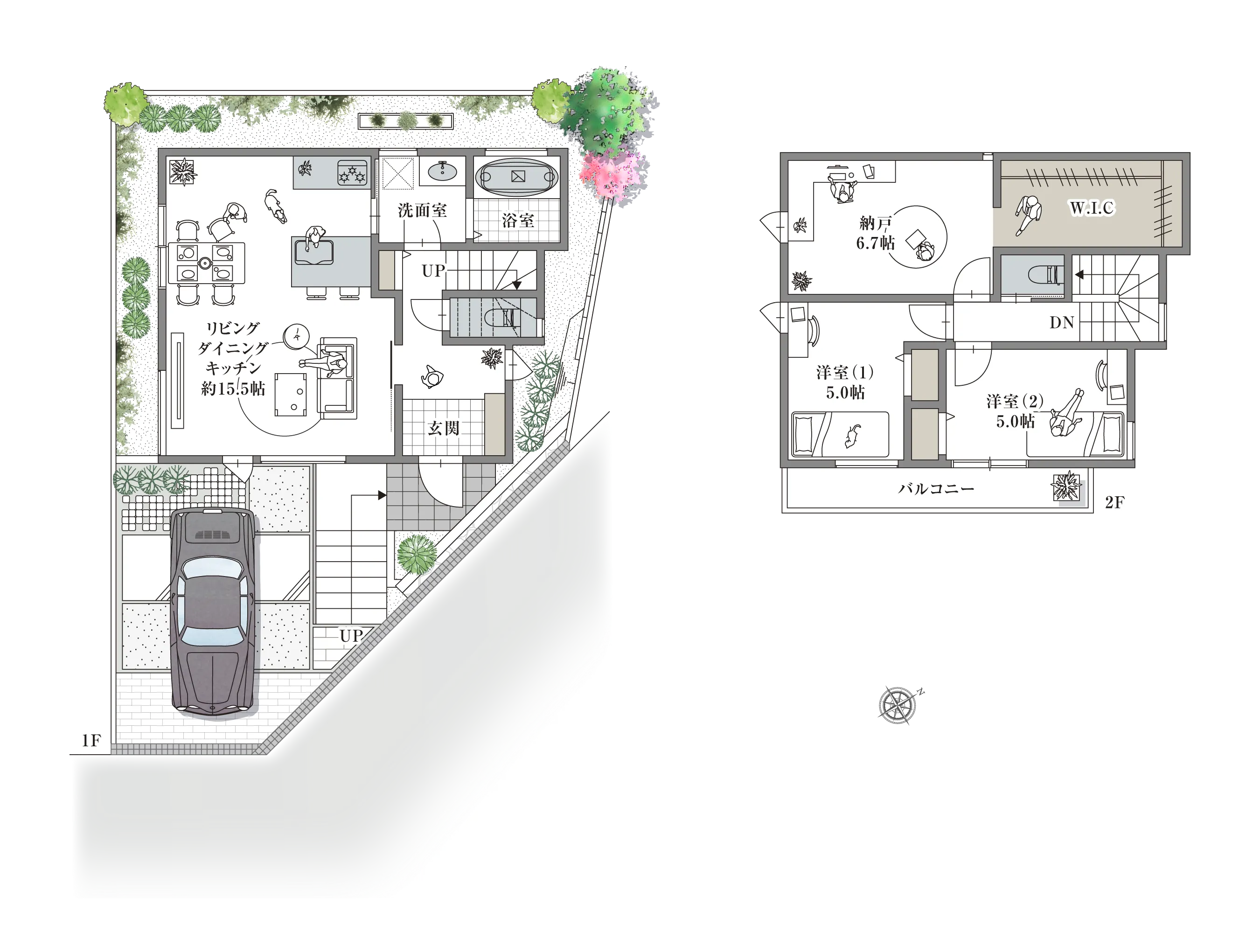 枚方市山之上北町-12-I 2号地の間取り図