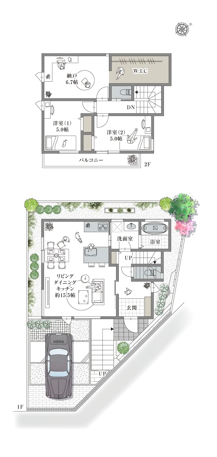 枚方市山之上北町-12-I 2号地の間取り図