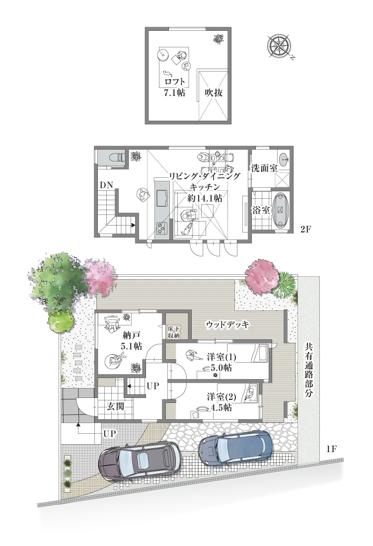 京都市山科区安朱奥ノ田-12-I 1号地の間取り図