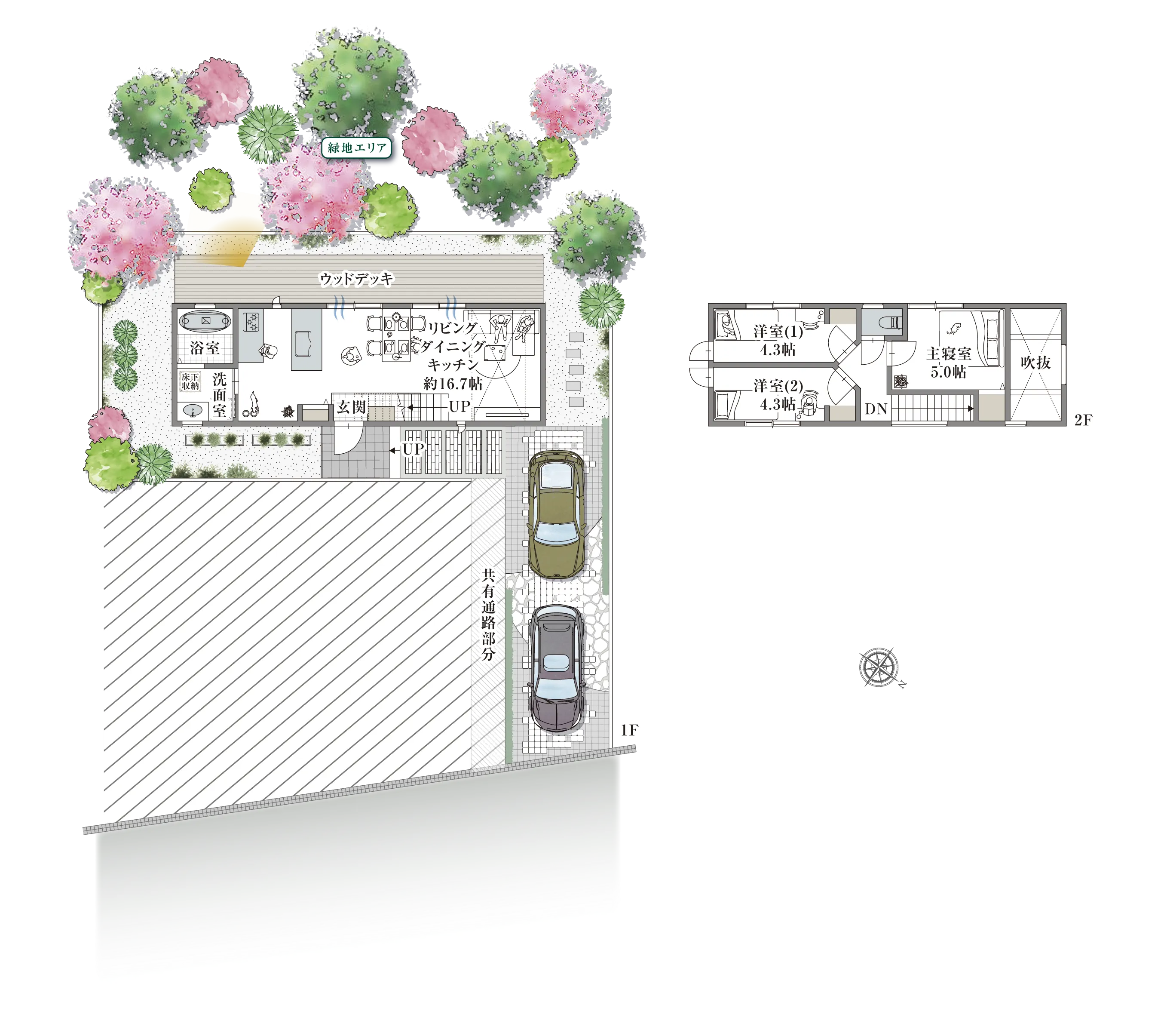 京都市山科区安朱奥ノ田-12-I 2号地の間取り図