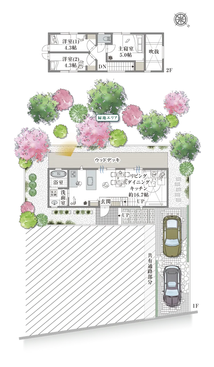 京都市山科区安朱奥ノ田-12-I 2号地の間取り図