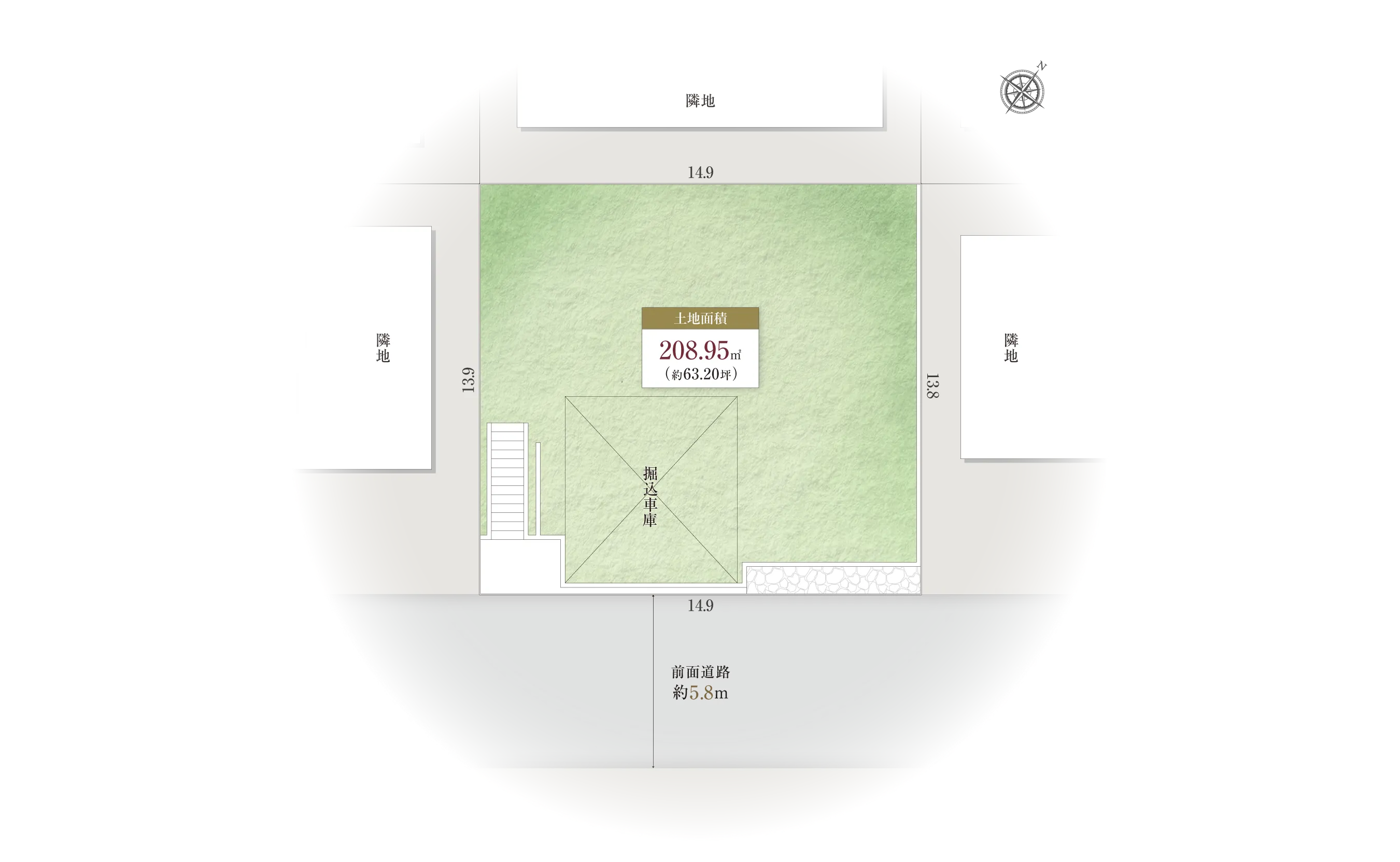 東灘区渦森台3-14-Iの区画図