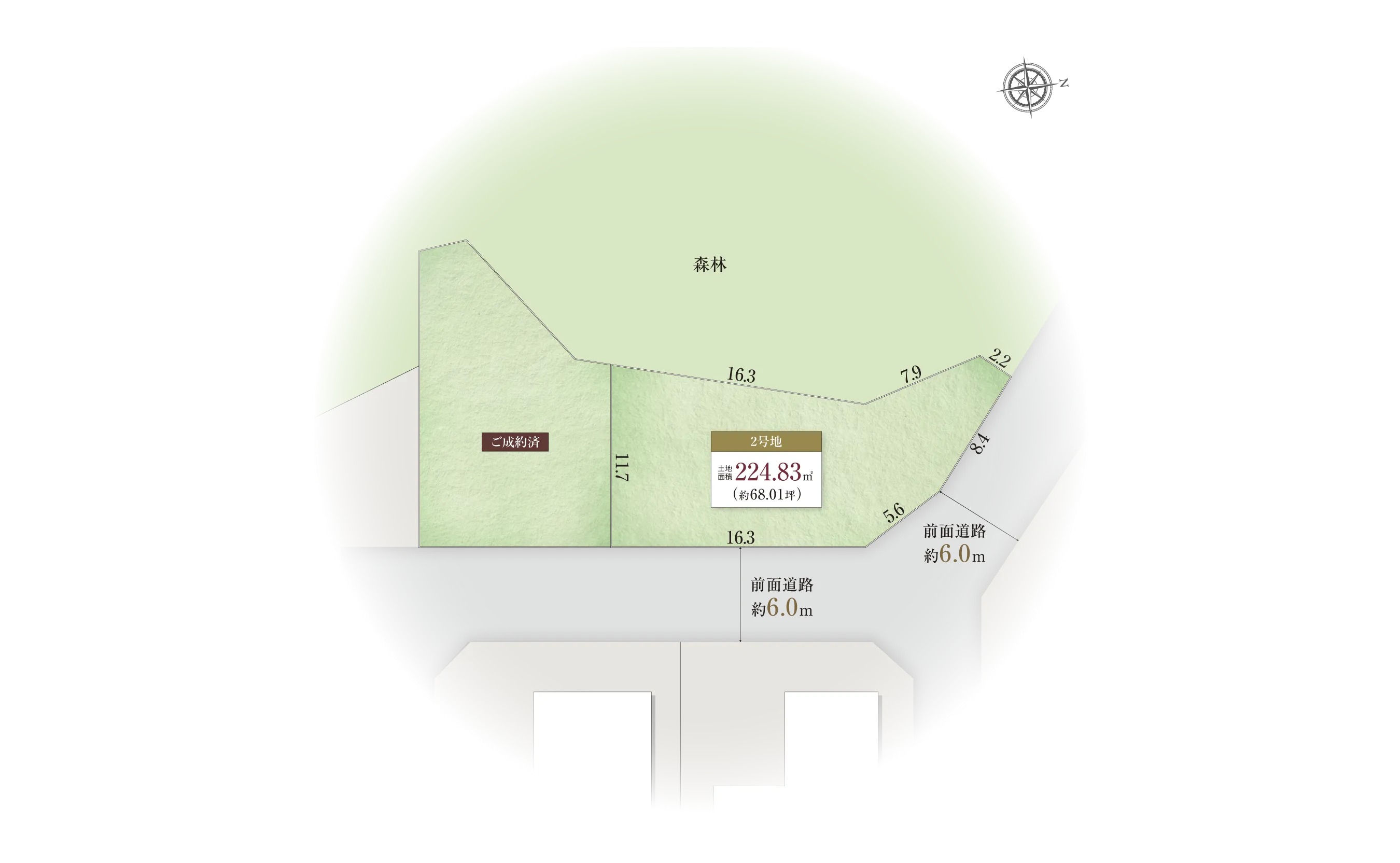 川西市緑台4-13-Iの区画図